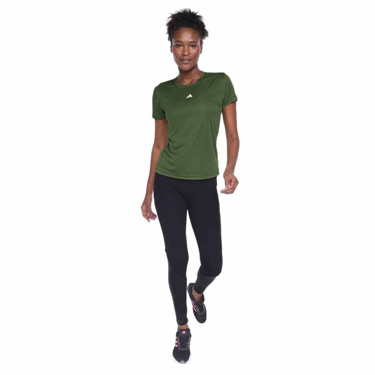 Camiseta Adidas Treino Básica Feminina JD1383 Verde 4
