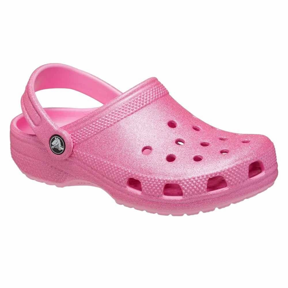 Sandália Juvenil Crocs Classic Glitter Clog 206993-6XE Rosa/Preto 3