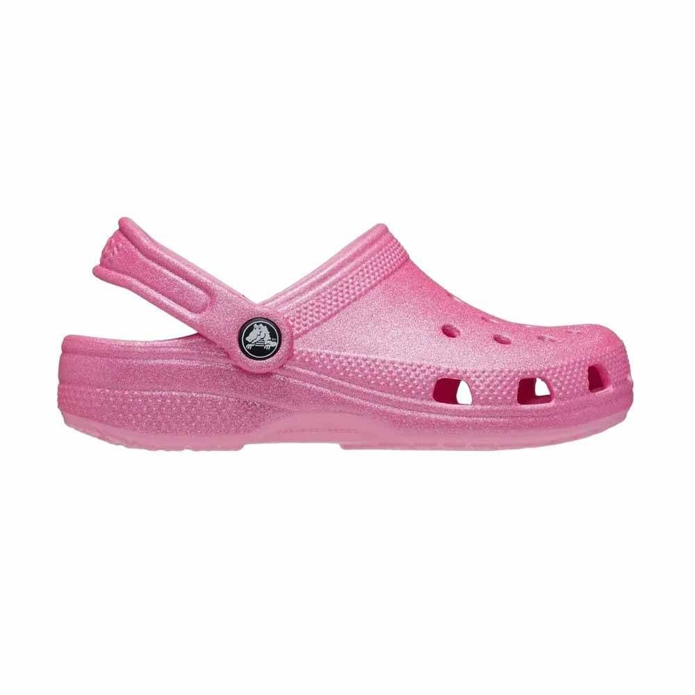 Sandália Infantil Crocs Classic Glitter Clog 206992-6XE Rosa/Preto 1