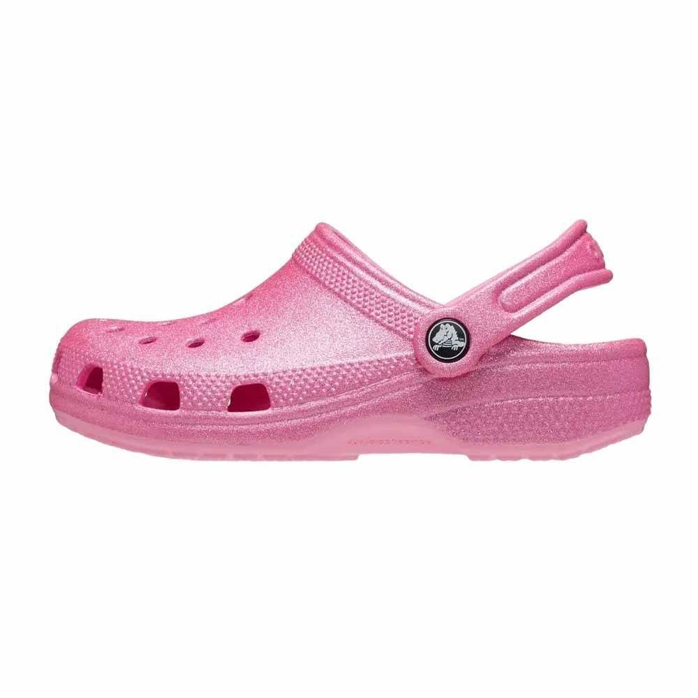 Sandália Infantil Crocs Classic Glitter Clog 206992-6XE Rosa/Preto 2