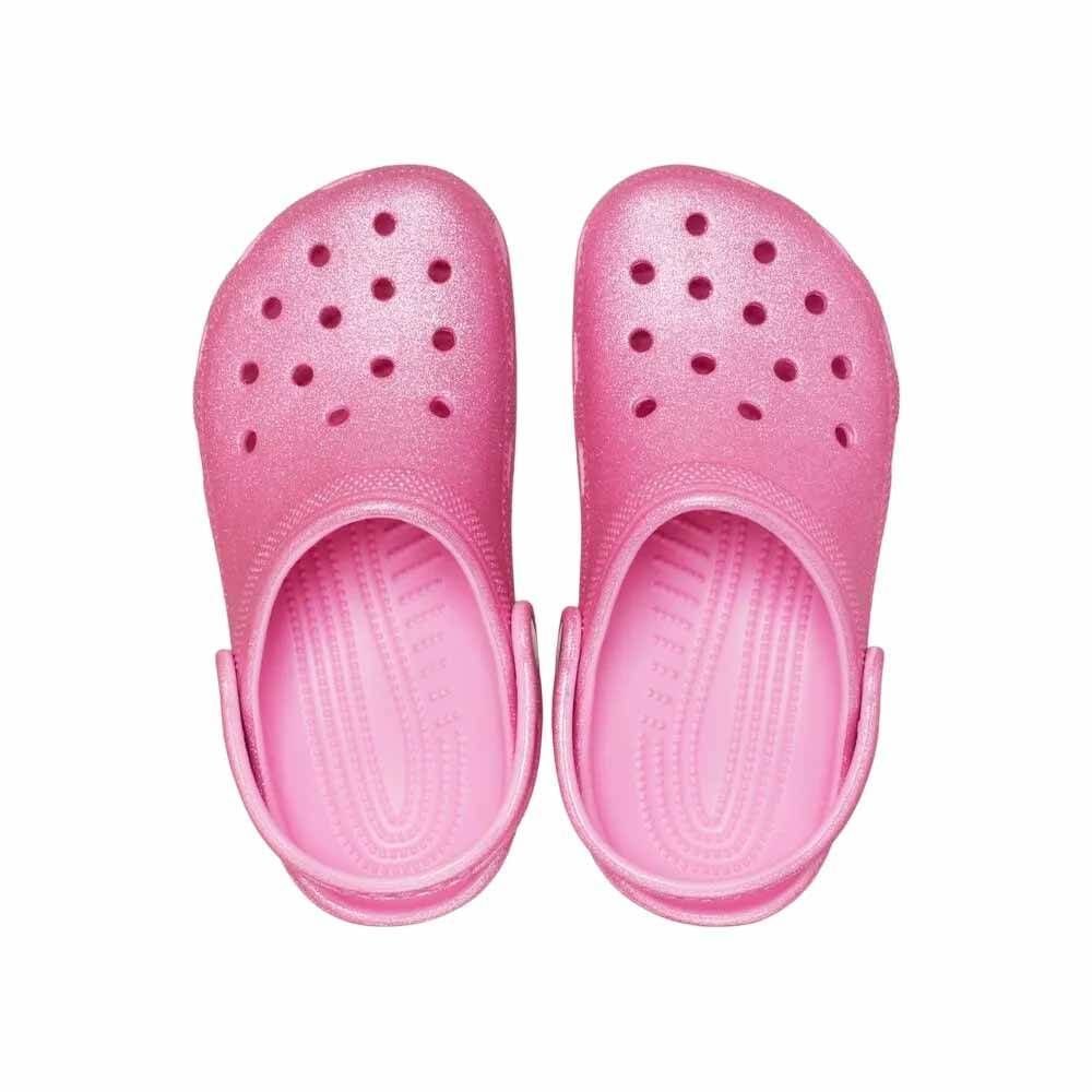 Sandália Infantil Crocs Classic Glitter Clog 206992-6XE Rosa/Preto 5