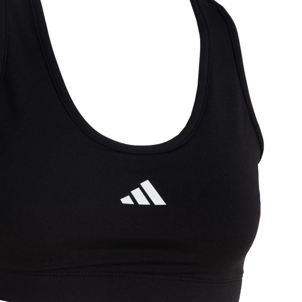 Top Adidas Treino Basico Suporte Médio Feminino JC6547 Preto 3