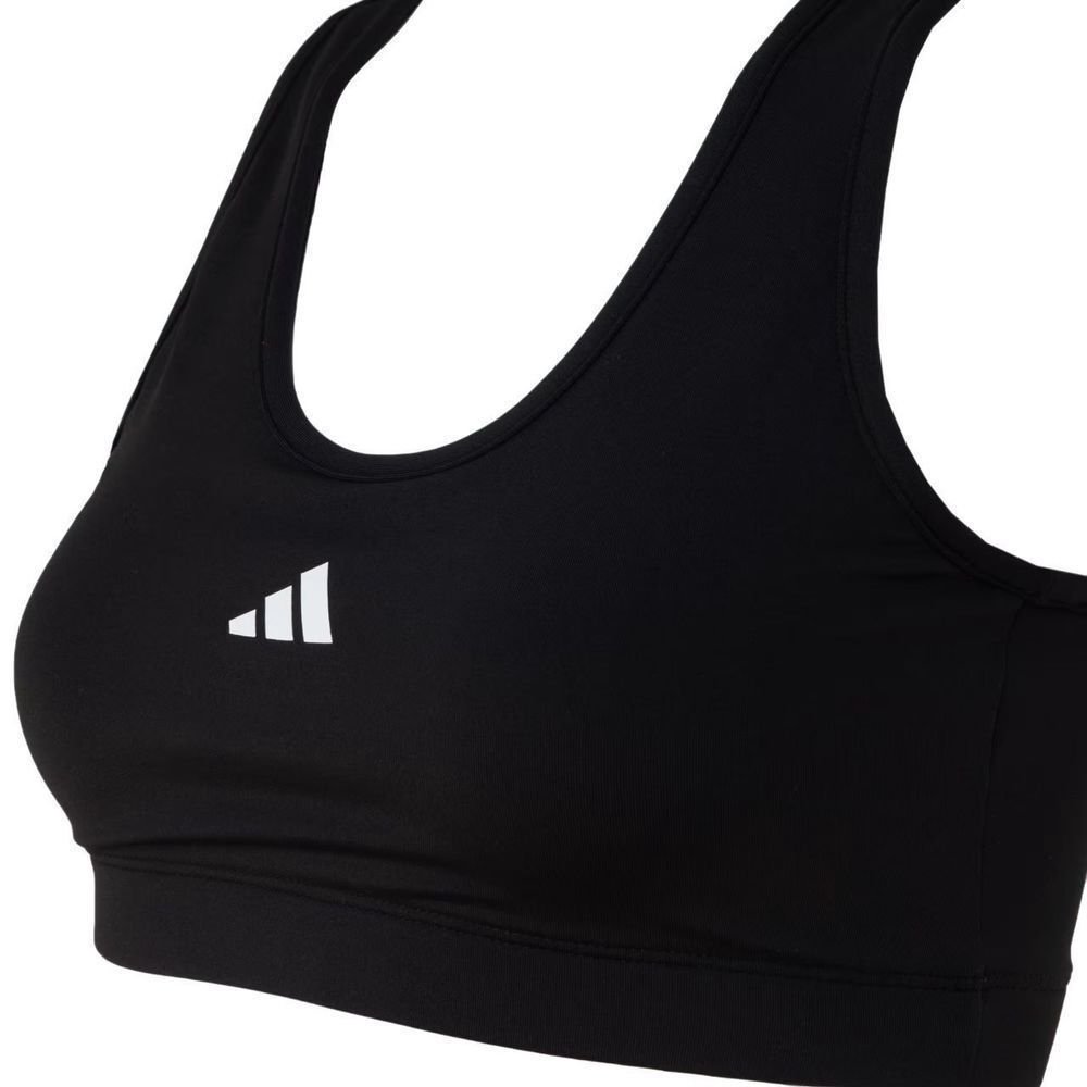 Top Adidas Treino Basico Suporte Médio Feminino JC6547 Preto 4