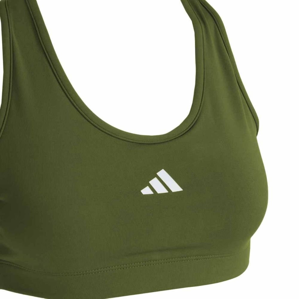 Top Adidas Treino Basico Suporte Médio Feminino JC6550 Verde 3