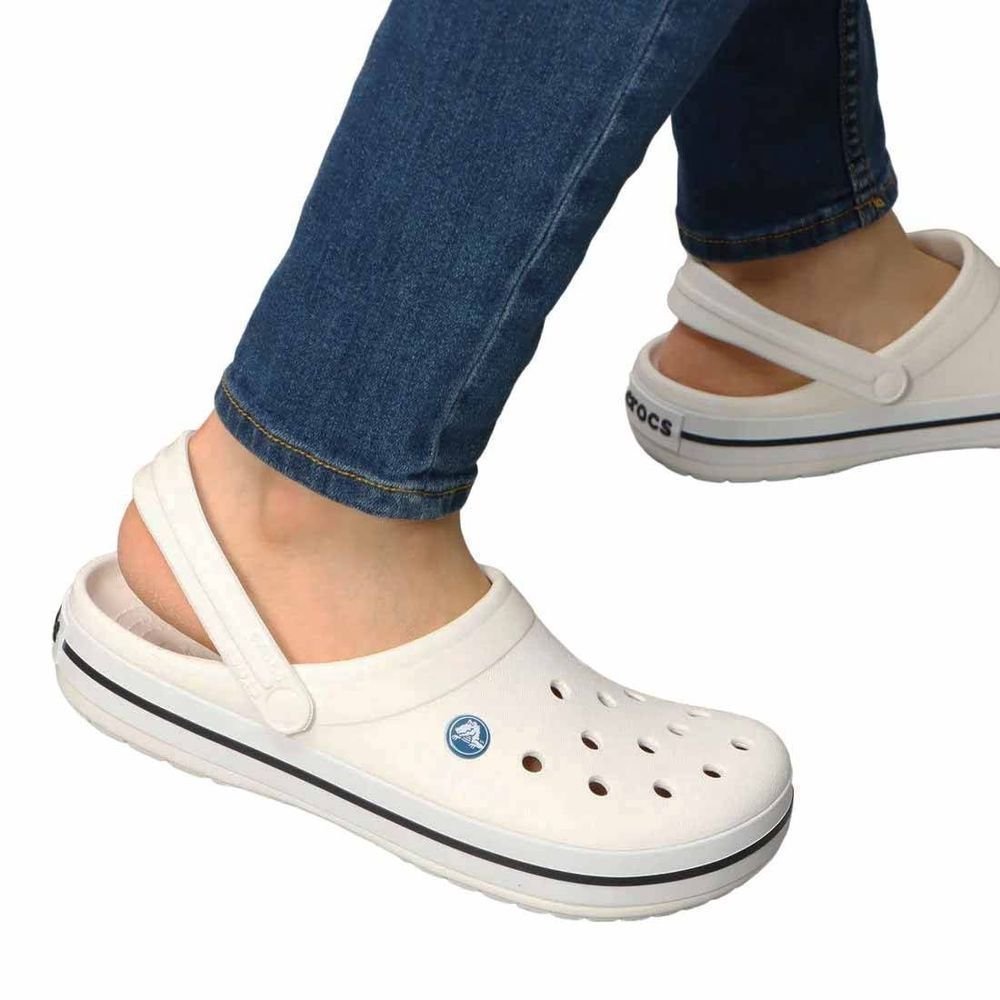 Sandália Crocs Crocband Unissex 11016-100 Branco/Preto