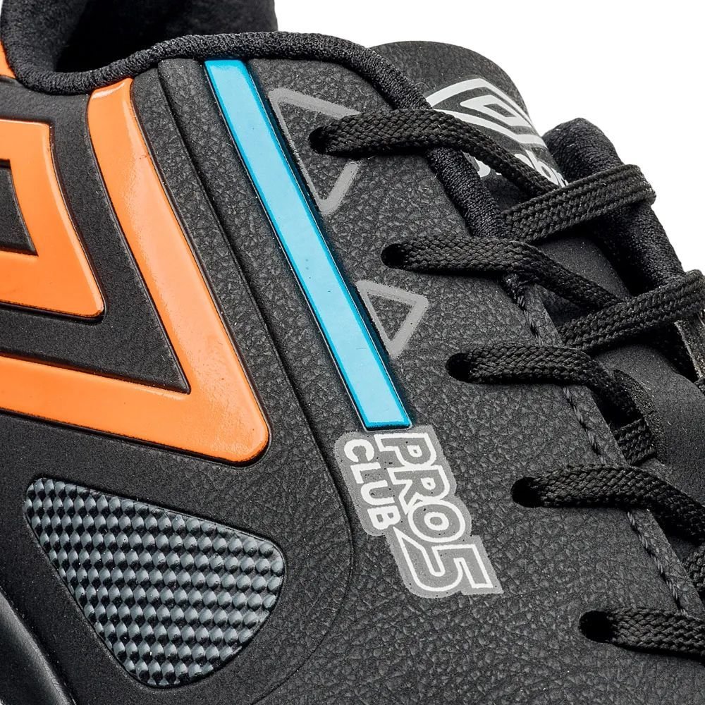 Chuteira Umbro Society Pro 5 Bump Club Masc U01FB043-163 Preto/Laranja 7