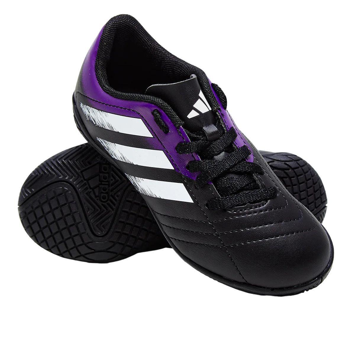 Chuteira Juvenil Adidas Futsal Rabisco JJ6360 Preto/Roxo 3