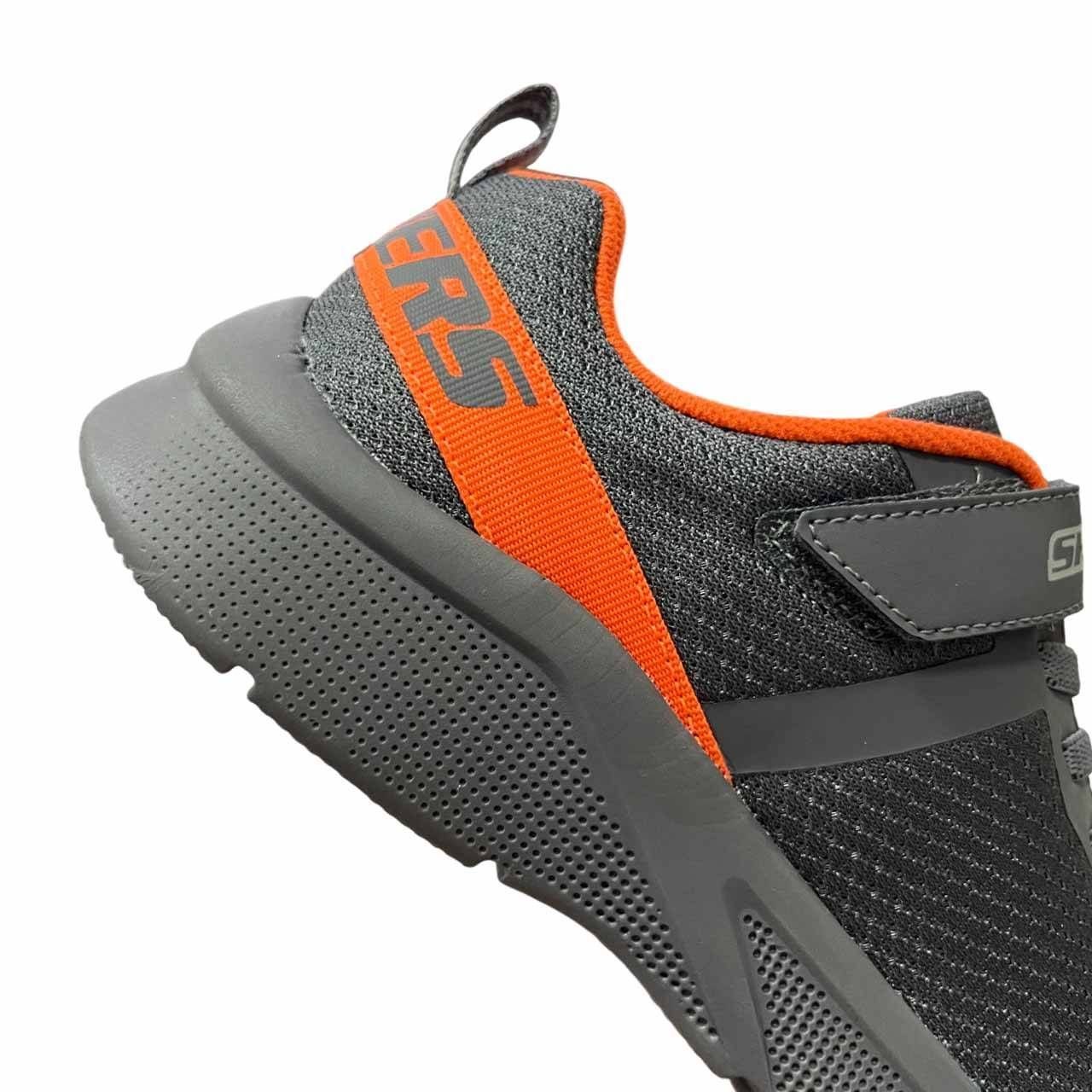Tênis Juvenil Skechers Microspec Go Planet 405501LB-CCOR Cinza/Laranja 6