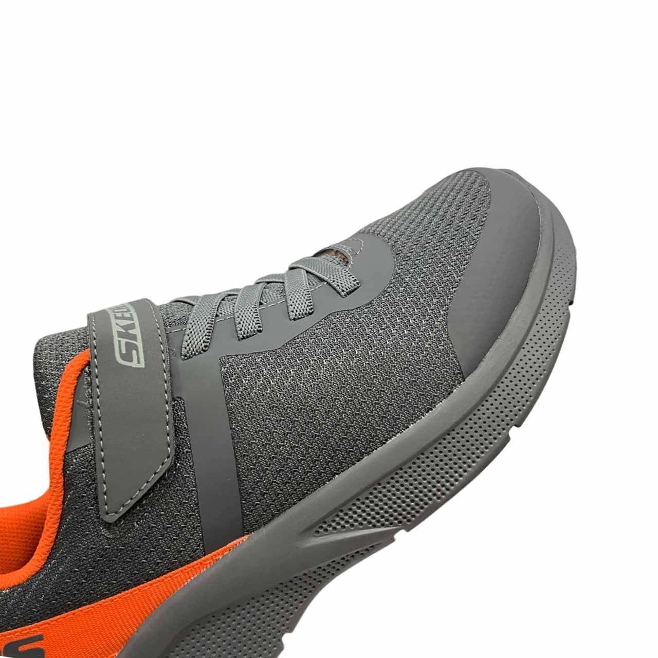 Tênis Juvenil Skechers Microspec Go Planet 405501LB-CCOR Cinza/Laranja 7