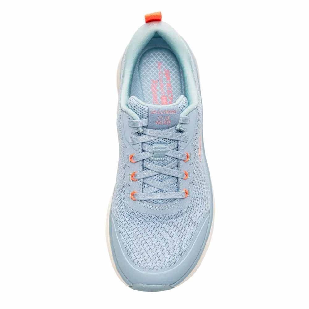 Tênis Skechers Dlux Walker 2.0 Radiant Rose Fem 150095-BLNC Azul Claro/Coral 3
