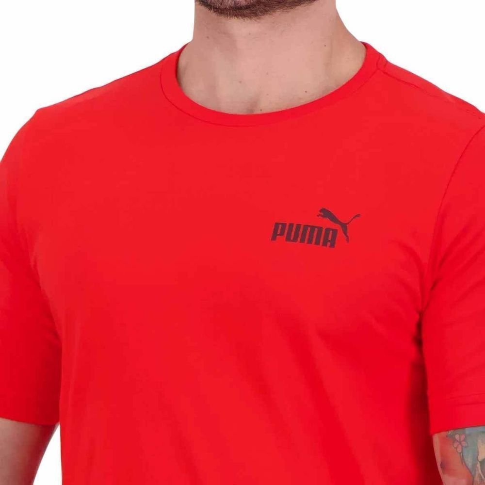 Camiseta Puma M/C Essentials Small Logo Masc 684377-03 Vermelho/Preto 5