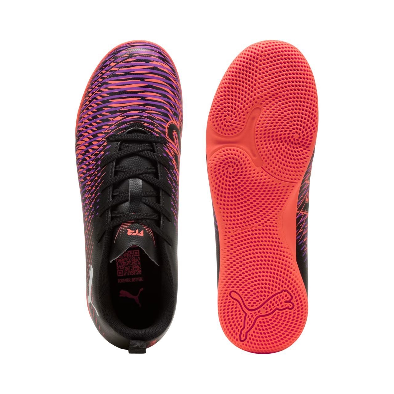 Chuteira Juvenil Puma Futsal Future 8 Play 108397-01 Preto/Laranja 6