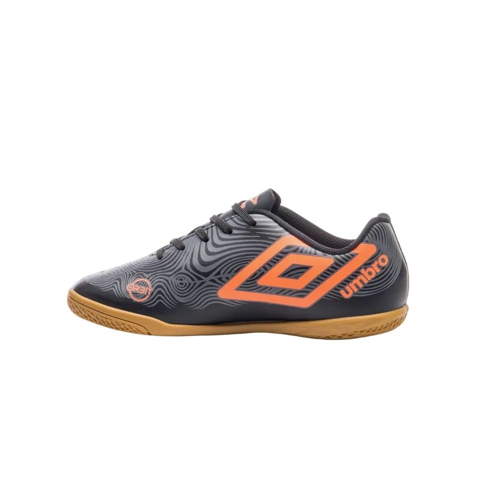 Chuteira Juvenil Umbro Futsal Orbit Jr U07FB00178-186 Preto/Laranja 2