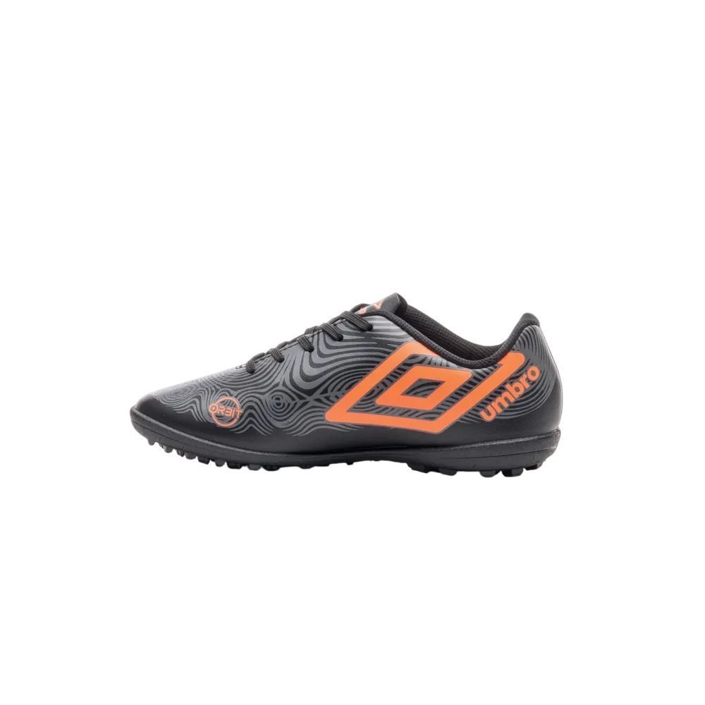 Chuteira Juvenil Umbro Society Orbit Jr U07FB00179-186 Preto/Laranja 2