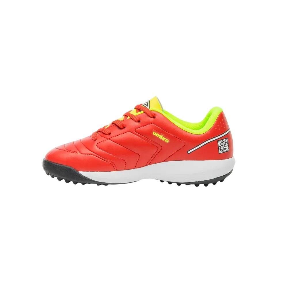 Chuteira Juvenil Umbro Society Futsal Jr U07FB00298-462 Vermelho/Amarelo 2