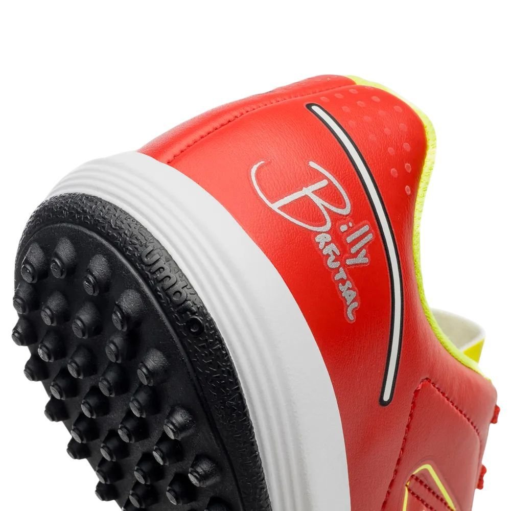 Chuteira Juvenil Umbro Society Futsal Jr U07FB00298-462 Vermelho/Amarelo 7