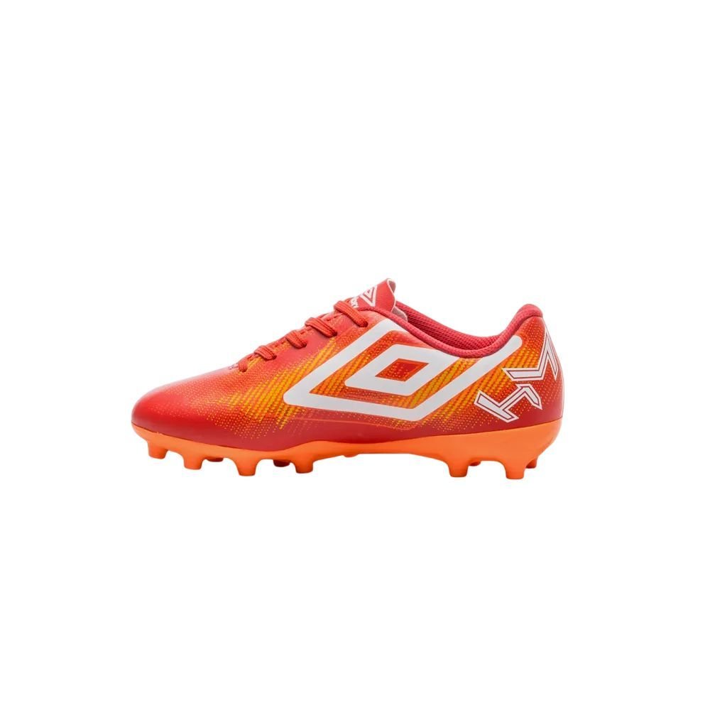 Chuteira Juvenil Umbro Campo Heatmap Jr U07FB00337-462 Vermelho/Laranja 2