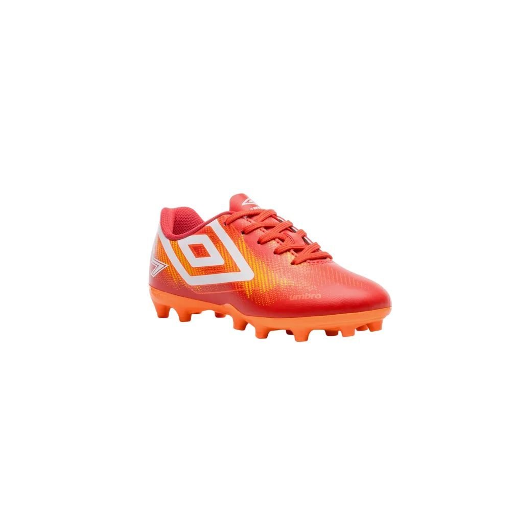 Chuteira Juvenil Umbro Campo Heatmap Jr U07FB00337-462 Vermelho/Laranja 3