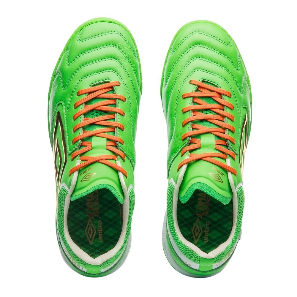Chuteira Umbro Society Ada Master Class Masc U03FB00355-529 Verde/Laranja 4