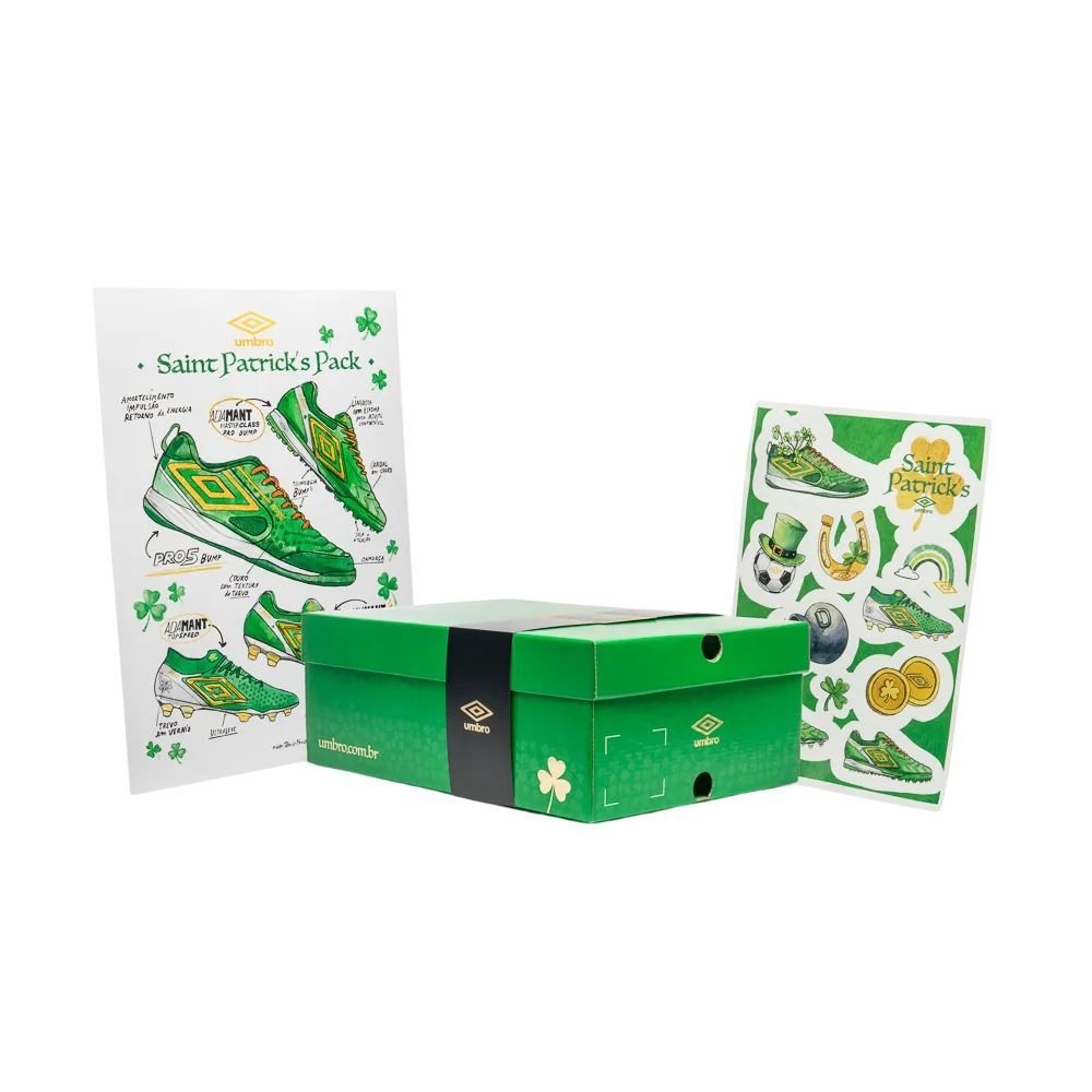 Chuteira Umbro Society Ada Master Class Masc U03FB00355-529 Verde/Laranja 9