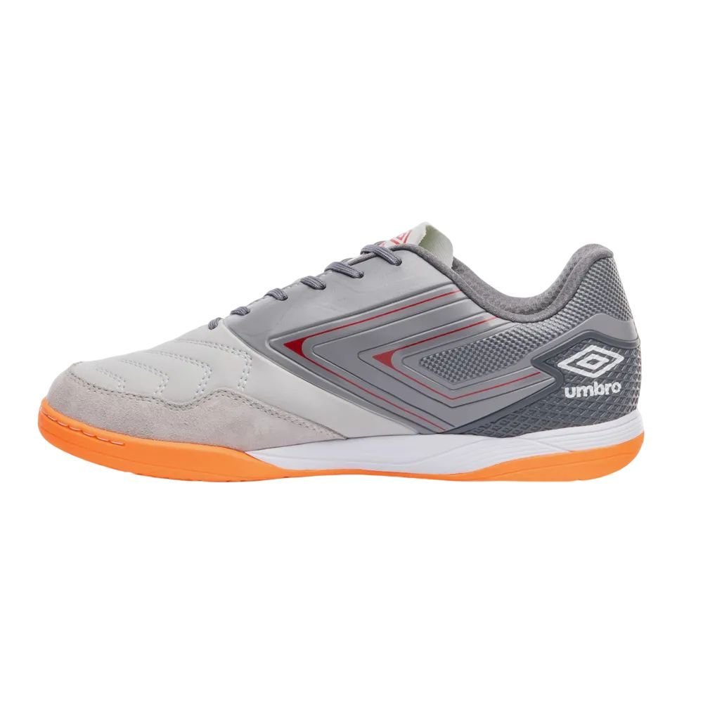 Chuteira Umbro Futsal Pro 5 Bump Club Masculina U01FB042-886 Cinza/Laranja 2