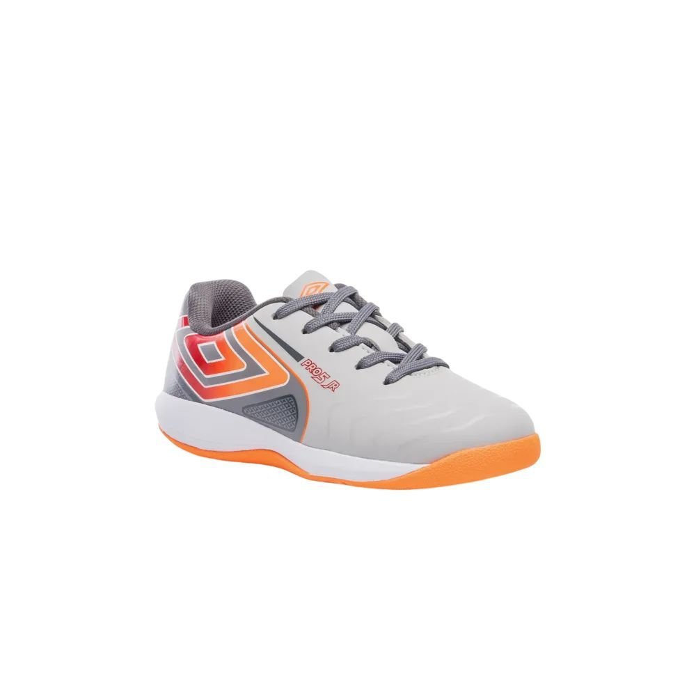 Chuteira Juvenil Umbro Futsal Pro 5 Jr U07FB00092-886 Cinza/Laranja 3