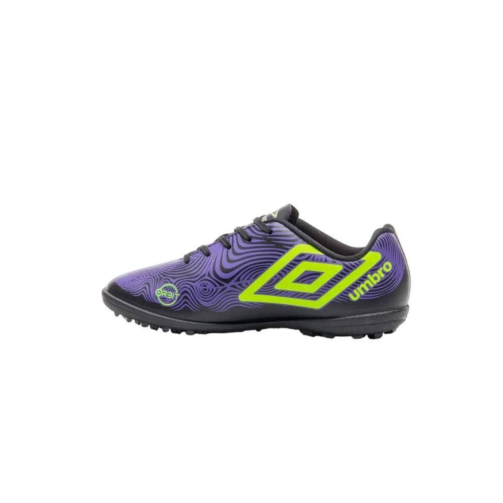 Chuteira Juvenil Umbro Society Orbit Jr U07FB00179-106 Preto/Roxo 2