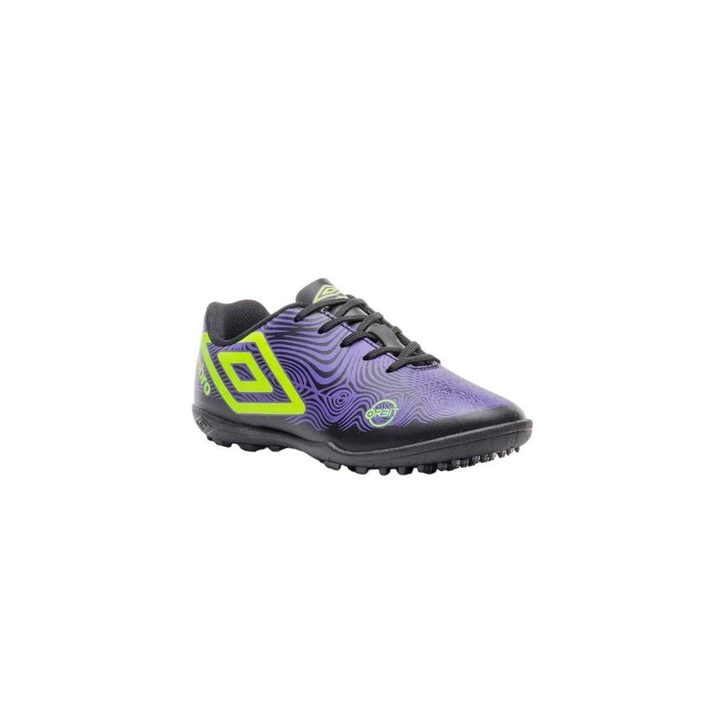 Chuteira Juvenil Umbro Society Orbit Jr U07FB00179-106 Preto/Roxo 3