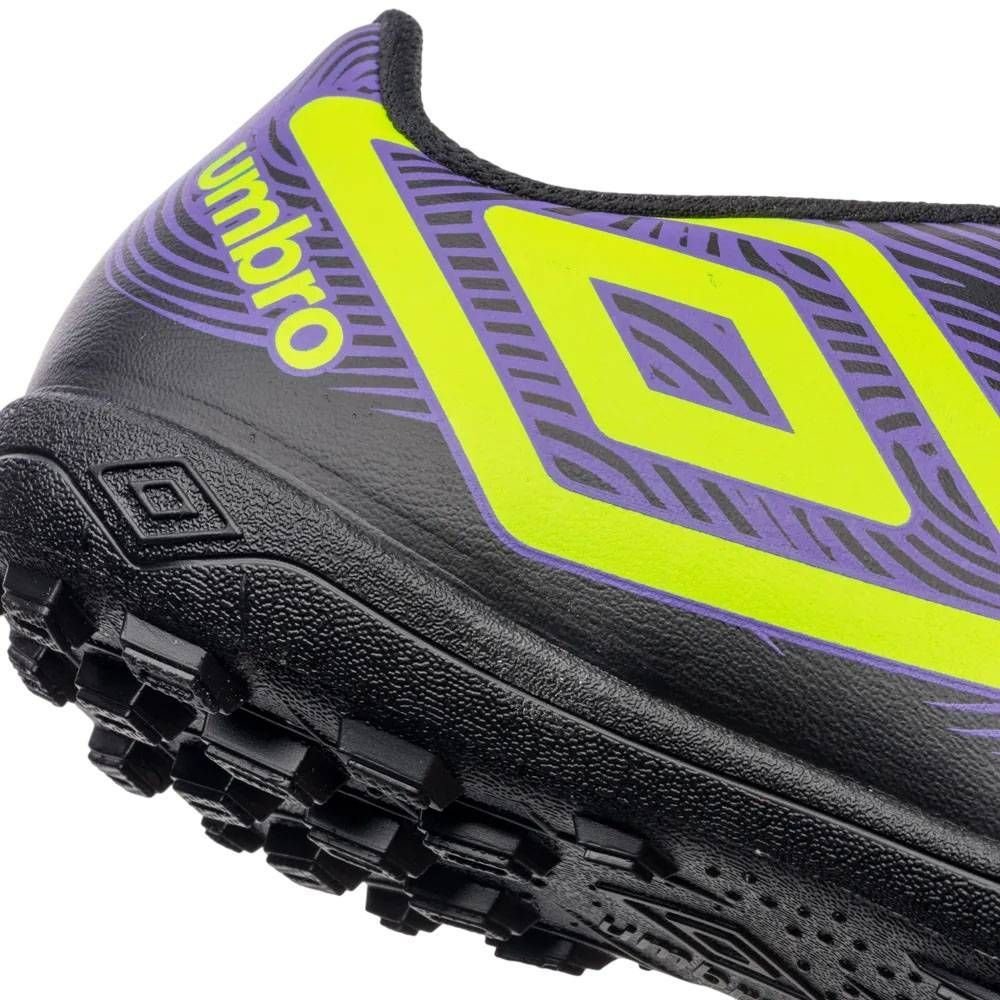 Chuteira Juvenil Umbro Society Orbit Jr U07FB00179-106 Preto/Roxo 6