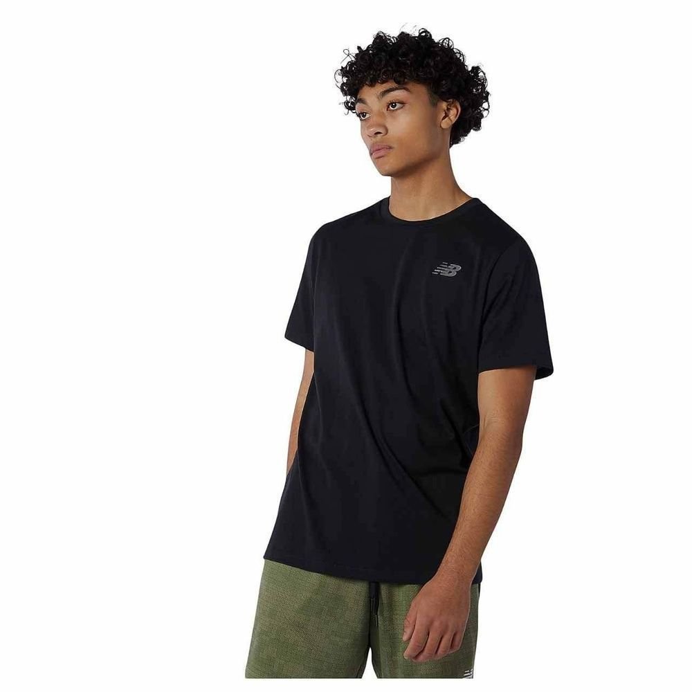 Camiseta New Balance M/C Active Logo Masculina MT41070B-BK Preto/Branco 2