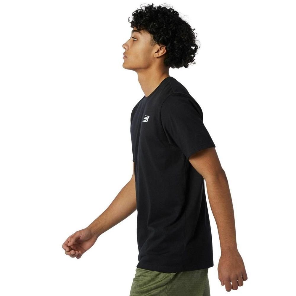 Camiseta New Balance M/C Active Logo Masculina MT41070B-BK Preto/Branco 4