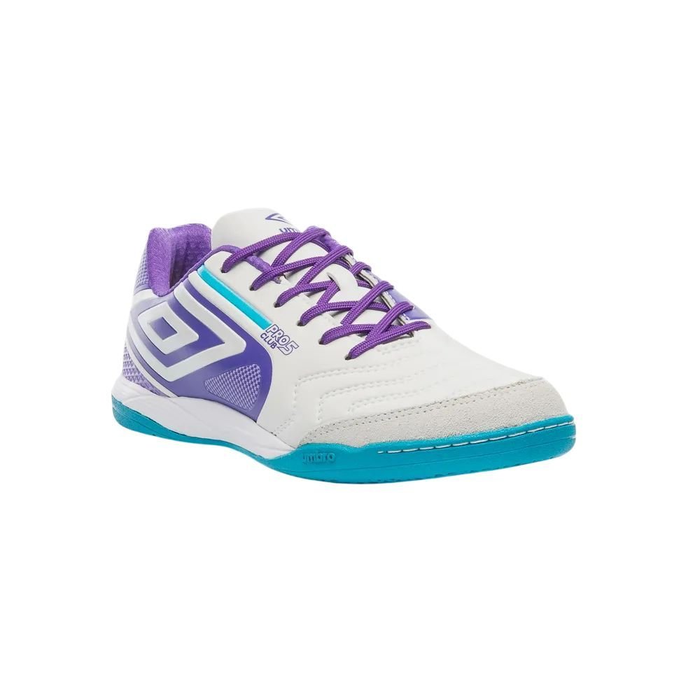 Chuteira Umbro Futsal Pro 5 Bump Club Masculina U01FB042-203 Branco/Azul Claro 3