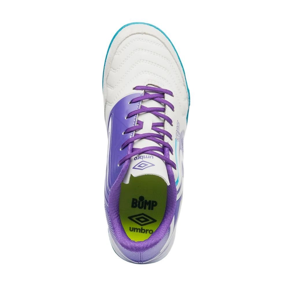 Chuteira Umbro Futsal Pro 5 Bump Club Masculina U01FB042-203 Branco/Azul Claro 4