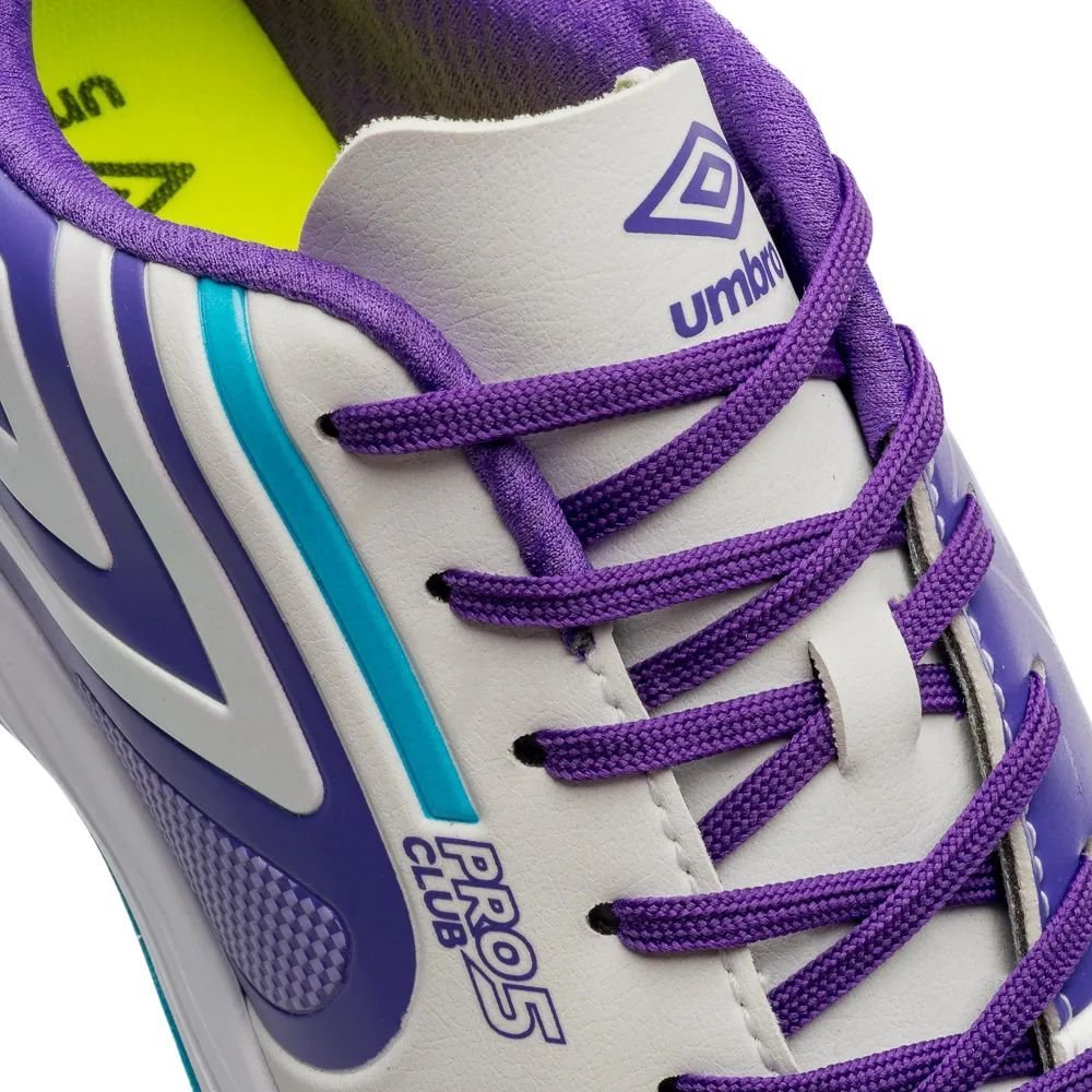 Chuteira Umbro Futsal Pro 5 Bump Club Masculina U01FB042-203 Branco/Azul Claro 8