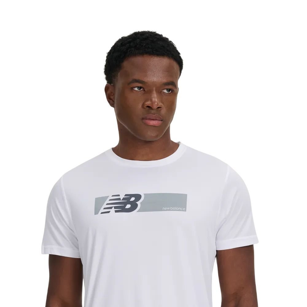 Camiseta New Balance M/C Box Performance Masc MT51072B-WT Branco/Cinza 4