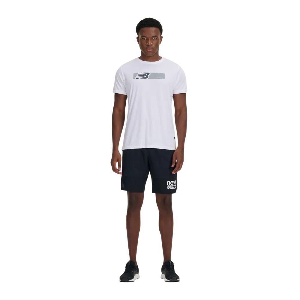 Camiseta New Balance M/C Box Performance Masc MT51072B-WT Branco/Cinza 5