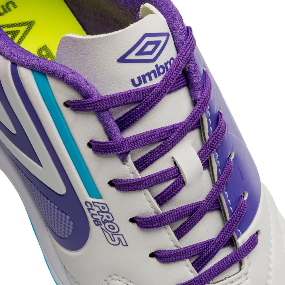 Chuteira Umbro Society Pro 5 Bump Club Masc U01FB043-203 Branco/Azul Claro 8