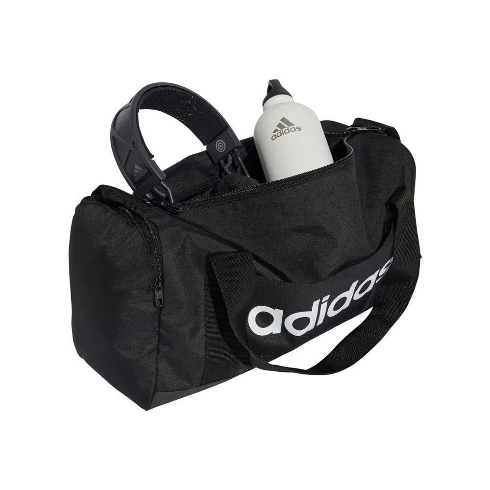 Mala Adidas Duffel Linear PP Unissex JE8347 Preto/Branco 3
