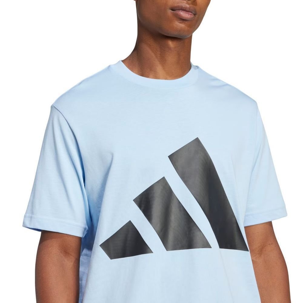 Camiseta Adidas M/C Big Logo Masculina JE8937 Azul Claro/Preto 5