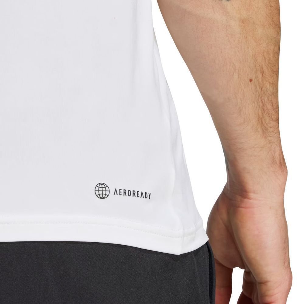 Camiseta Adidas M/C Essentials Stretch Masculina IJ7020 Branco 5