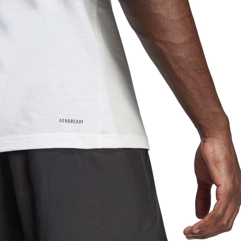 Camiseta Adidas M/C Training Essentials Masculina IM4373 Branco/Preto 5
