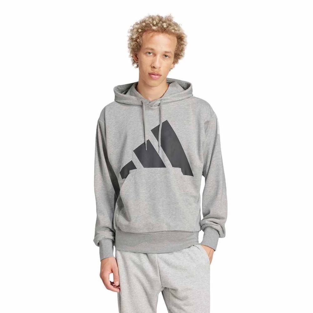 Moletom Adidas Big Logo com Capuz Masculino JE8889 Cinza/Preto