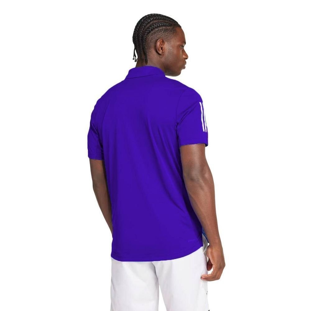 Camisa Polo Adidas Club 3 Stripes Masculina IZ3220 Azul 3