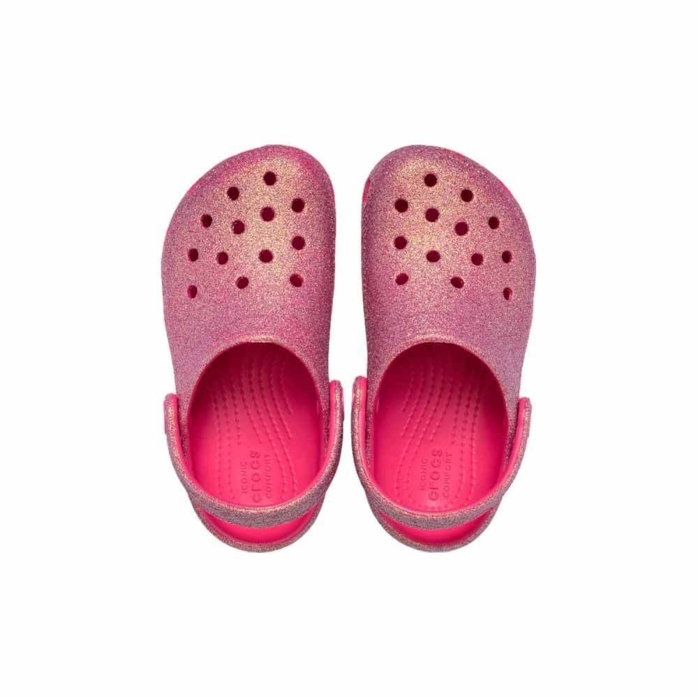 Sandália Juvenil Crocs Classic Iridescent Glitter 210986-6ZQ Rosa 5