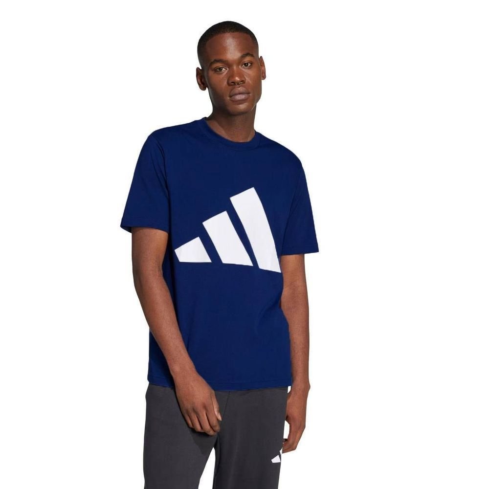 Camiseta Adidas M/C Big Logo Masculina JE8940 Azul/Branco 2