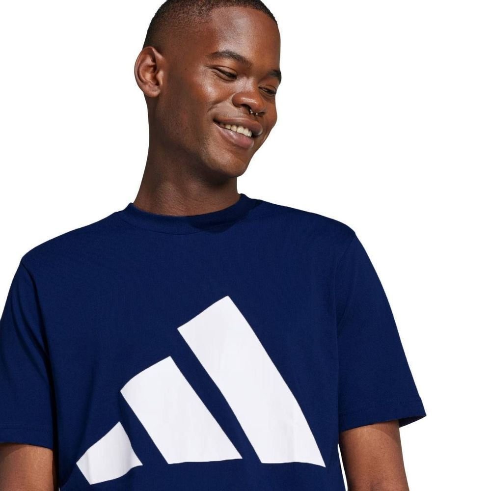 Camiseta Adidas M/C Big Logo Masculina JE8940 Azul/Branco