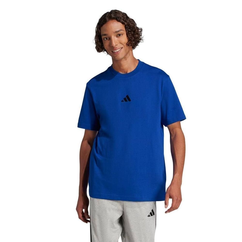 Camiseta Adidas M/C Small Logo Masculina JF1094 Azul/Preto 2
