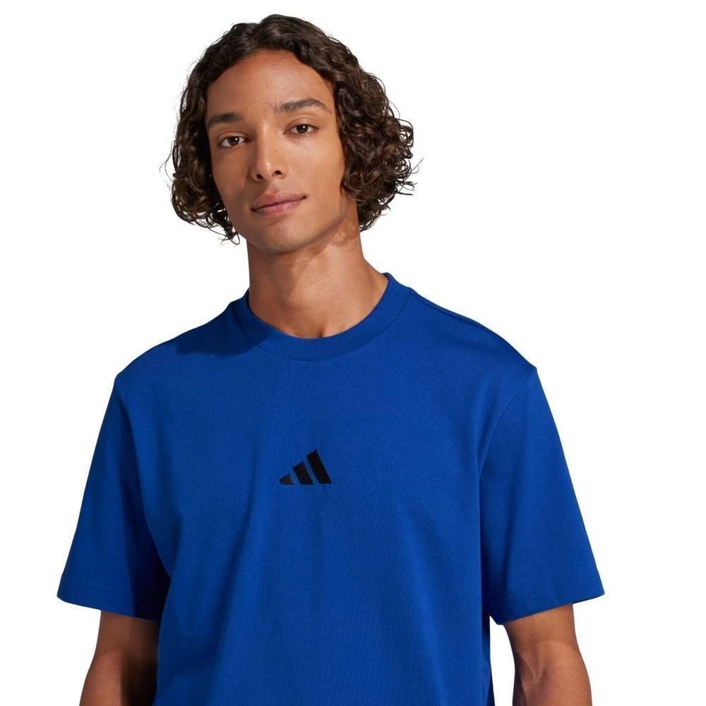 Camiseta Adidas M/C Small Logo Masculina JF1094 Azul/Preto 4