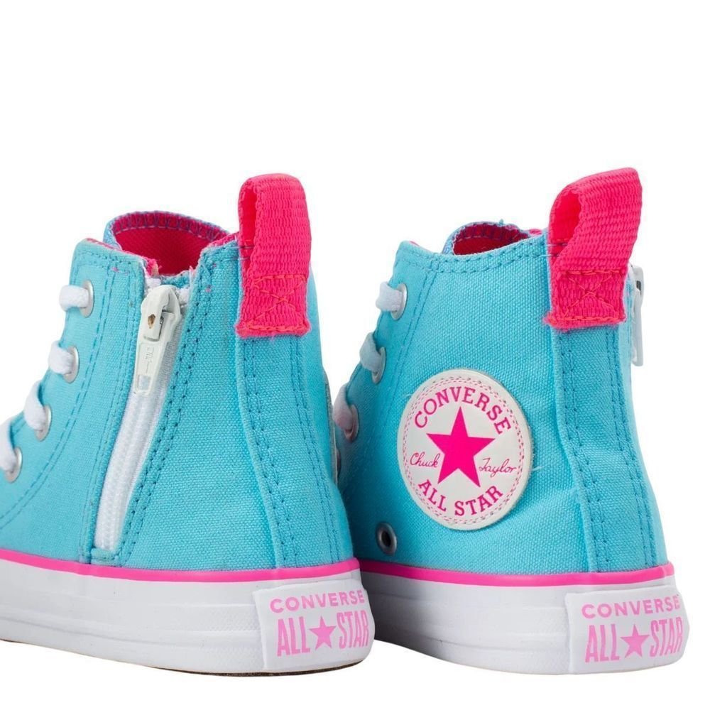 Tênis Juvenil Conv ChuckTaylor All Star Side Zip CK09090002 Azul Claro/Rosa 5