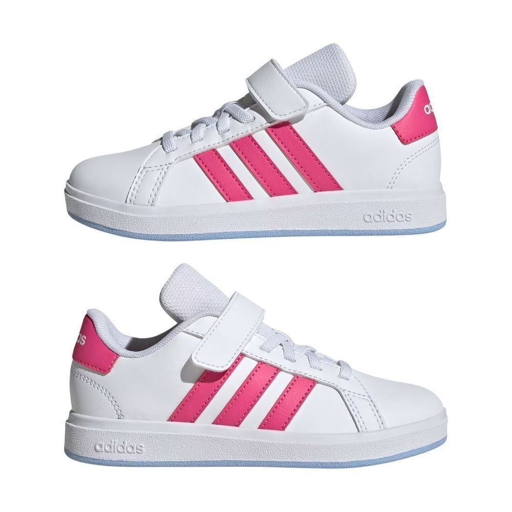 Tênis Juvenil Adidas Grand Court JI0975 Branco/Rosa 7
